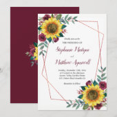 Geometrische Zonnebloem Bourgondië Bloemen Roos br Kaart (Voorkant / Achterkant)