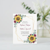 Geometrische Zonnebloem Burgundy Rozen Budget Wedu (Staand voorkant)