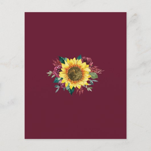 Geometrische Zonnebloem Burgundy Rozen Budget Wedu (Achterkant)