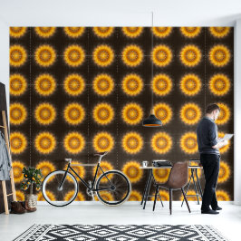 Geometrische Zonnebloem Mandala Kunst Behang