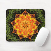 Geometrische zonnebloem Mandala Mousepad Muismat (Met muis)