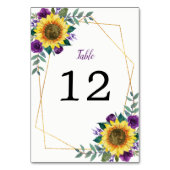 Geometrische zonnebloem paarse rozen kaart (Achterkant)