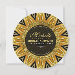 Geometrische zonnebloem Vrijgezellenfeest Circle I Kaart