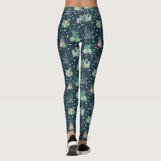 Geometrische zuiger patroon leggings (Achterkant)