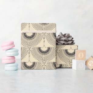 Geometrische zwaan vliegende vogelpatroon crème cadeaupapier