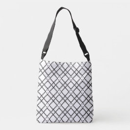 Geometrische zwart gestippelde diamantvormen patro crossbody tas