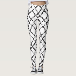 Geometrische zwart gestippelde diamantvormen patro leggings
