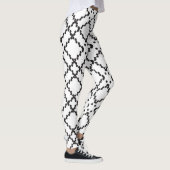 Geometrische zwart gestippelde diamantvormen patro leggings (Rechts)