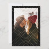 Geometrische zwart goud kalligrafie foto bruiloft kaart (Achterkant)