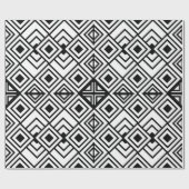 Geometrische zwart-wit geometrische diamant cadeaupapier (Vlak)