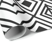 Geometrische zwart-wit geometrische diamant cadeaupapier (Rol Hoek)