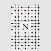 Geometrische zwart-wit geometrische golfhanddoek (Voorkant)