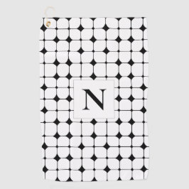 Geometrische zwart-wit geometrische golfhanddoek