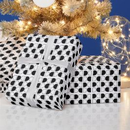Geometrische zwart-wit halve cirkel cadeaupapier