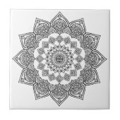 Geometrische zwart-wit Sjabloon Tegeltje (Voorkant)