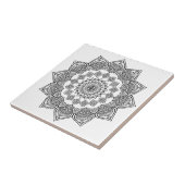 Geometrische zwart-wit Sjabloon Tegeltje (Zijkant)