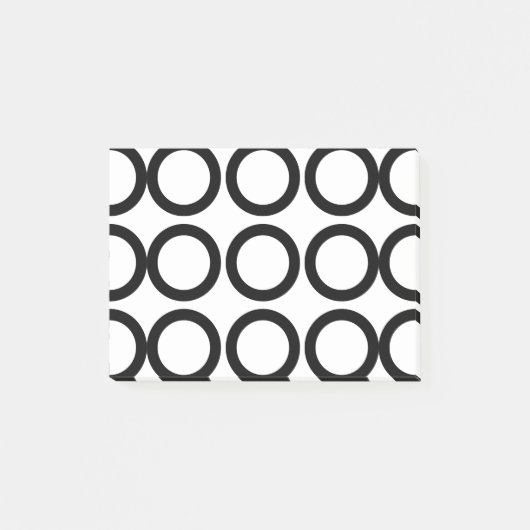 Geometrische zwart-witcirkel post-it® notes (Voorkant)