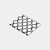 Geometrische zwart-witcirkel post-it® notes (Schuin)