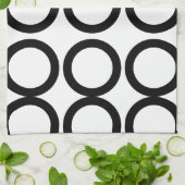 Geometrische zwart-witcirkel theedoek (Gevouwen)