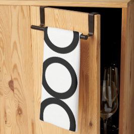 Geometrische zwart-witcirkel theedoek