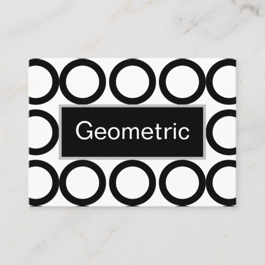Geometrische zwart-witcirkel visitekaartje (Voorkant)