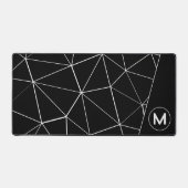 Geometrische zwart-witte driehoeken lijnen Monogra Bureaumat (Voorkant)