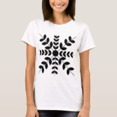 Geometrische zwarte bloem t-shirt (Voorkant)