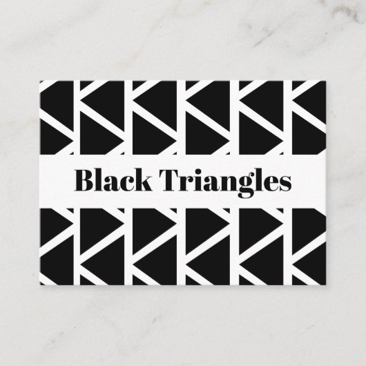 Geometrische zwarte driehoek visitekaartje (Voorkant)