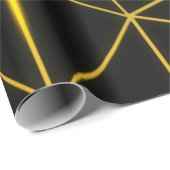 Geometrische zwarte driehoeken gouden lijnen cadeaupapier (Rol Hoek)