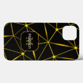 Geometrische zwarte driehoeken gouden lijnen Monog Case-Mate iPhone Case (Achterkant (horizontaal))