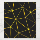 Geometrische zwarte driehoeken gouden lijnen wijn etiket (Enkel label)