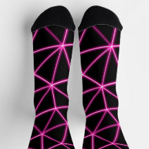 Geometrische zwarte driehoeken neon roze lijnen re