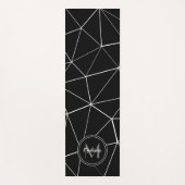 Geometrische zwarte driehoeken witte lijnen Monogr Yogamat (Voorkant)