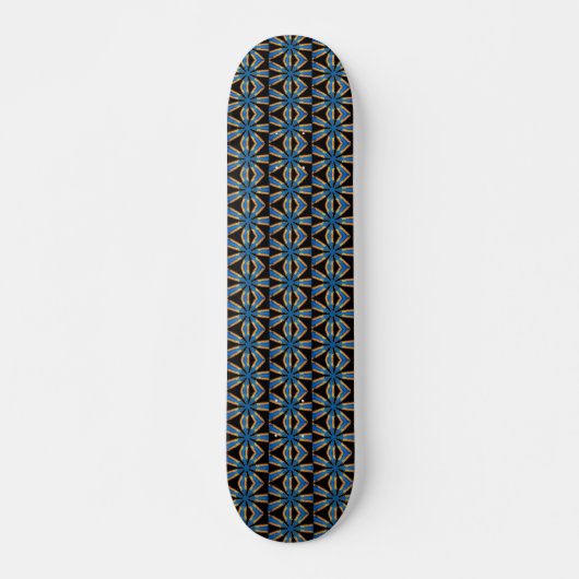 geometrische zwarte en blauwe skateboard (Voorkant)