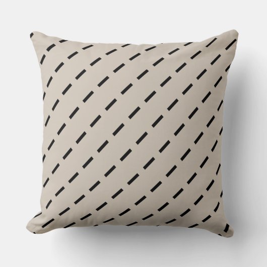 Geometrische zwarte en ivory dash Modern Cushion Kussen (Voorkant)