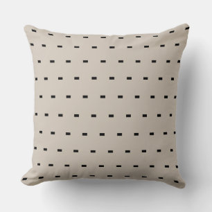 Geometrische zwarte en ivory dash Modern Cushion Kussen