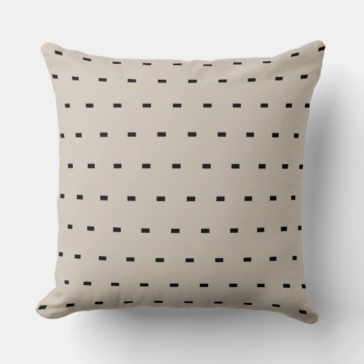Geometrische zwarte en ivory dash Modern Cushion Kussen (Voorkant)