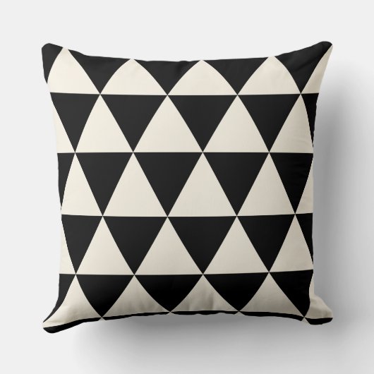 Geometrische zwarte en ivory witte moderne kussen (Achterkant)