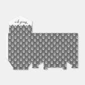 Geometrische zwarte en witte dank je cadeaudoos bedankdoosjes (Uitgevouwen)