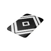 Geometrische zwarte en witte diagonale vierkant pa badmat (Gekanteld)