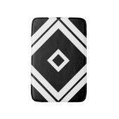 Geometrische zwarte en witte diagonale vierkant pa badmat (Voorkant Verticaal)