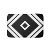 Geometrische zwarte en witte diagonale vierkant pa badmat (Voorkant)