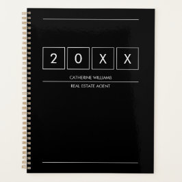 Geometrische zwarte en witte gepersonaliseerde planner