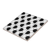 Geometrische Zwarte en Witte Halve Cirkel Tegeltje (Zijkant)