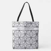 Geometrische zwarte en witte kleurbare kunststofta tote bag (Voorkant)