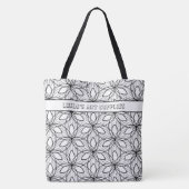 Geometrische zwarte en witte kleurbare kunststofta tote bag (Achterkant)