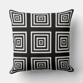 Geometrische zwarte en witte moderne ussen kussen (Achterkant)