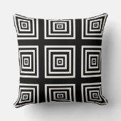 Geometrische zwarte en witte moderne ussen kussen (Achterkant)