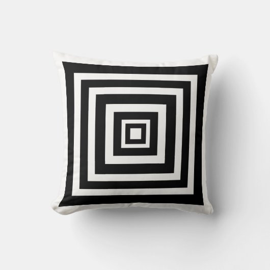 Geometrische zwarte en witte moderne ussen kussen (Voorkant)