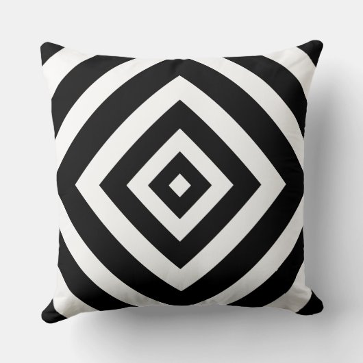 Geometrische zwarte en witte moderne ussen kussen (Achterkant)